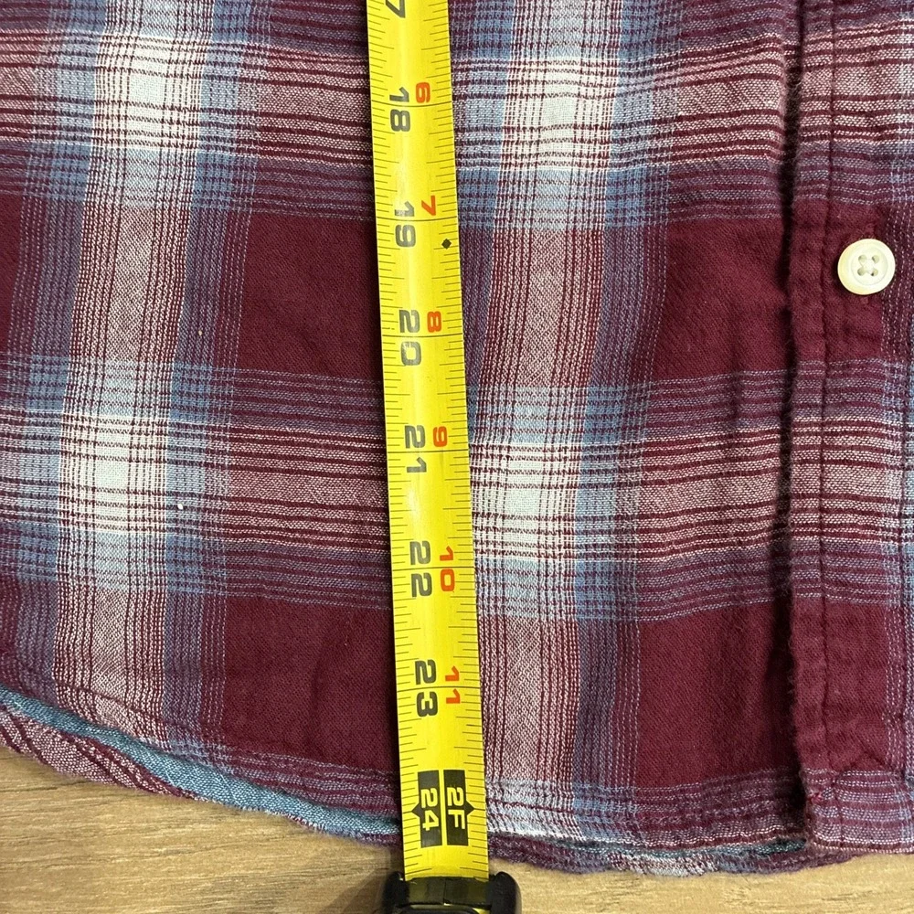 Gap Kids Lined  Button Down Cotton Long Sleeve Size 12 Husky XL Plum/Blue Shirt